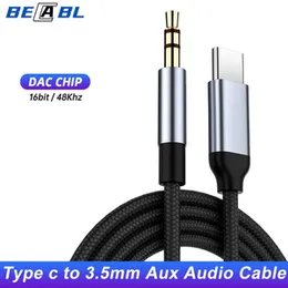 USB Type C to 3.5mm Aux Audio Earphone Cable Adapter Headphone Speaker Type C Male to 3.5 mm Male Audio Aux Cable LS-Y81C