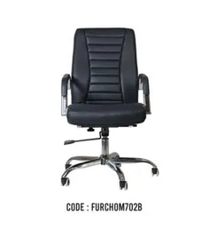 BLACK LEATHER MID-BACK EXECUTIVE CHAIR 702B