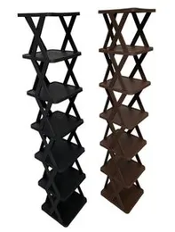 Plastic 6 Layer Shoe Rack - Stackable Shoe Storage Organizer For Bedroom Entryway