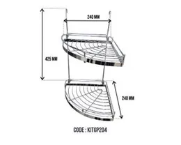 DOUBLE FLEXIBLE CORNER RACK 24X23X50 GP204