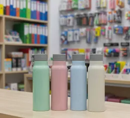 400ml Glass Vacuum Insulated Water Bottle Double Wall  Leakproof Modern