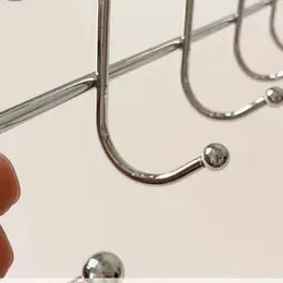 Silver heavy Stainless Steel Hanger Over Hooks Storage Hanging Rack Multifunctional Bathroom Kitchen Hanger Hooks Organizer Holder 44cm