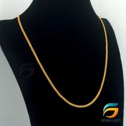 Gold Plated 02mm Bismark Chain Guaranteed 18 inch Short Stylish Design For Women.