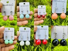 New Fashion Fancy Medium Shine Round Earrings with White Stone for Women and Girls