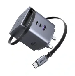 UGREEN 100W Nexode Pro GaN (USB-A*1 + Type-C*2) Fast Charger with Retractable Cable â X614 - 65829