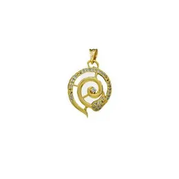 Gold Plated ESH Oval Shape Stone With Big Pendant For Women.