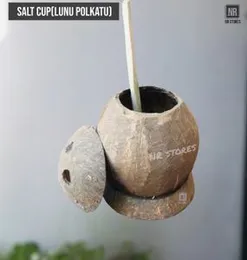 New Salt cup, Lunu polkatu , coconut shell salt cup.