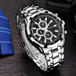 Business Mens Watch Luxury Brand Stainless Steel Wrist Watch Chronograph Army Military Quartz Watches Relogio Masculino