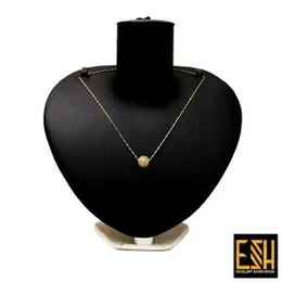 Gold Plated 18 Inch V-Cut 1MM Chain with Ball Pendant – Stylish Short Necklace for Women & Girls