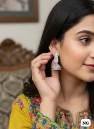 Silver-Plated Jimikki Earrings â Ethnic & Stylish