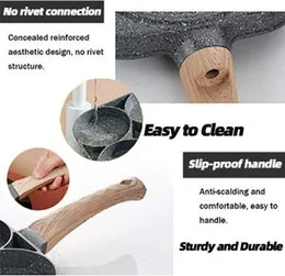 Pancake Pan Nonstick Egg Frying Pan,2 Hole Frying Pot Pan Thickened Non-Stick Omelet Pot Square Egg Pancake Steak Pan Cooking Egg Ham Pans Breakfast M