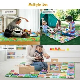 Play Mat Roll (180Ã150Ã0.8 cm) | Printed With Colourful Pictures and Letters | Safety Material | Baeby