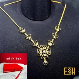 Gold Plated 10 Triangles Design Necklace for Women