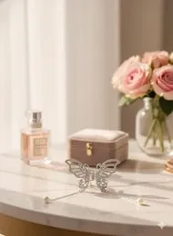 Fully Stone Hanging Steel Hair Pins  - Butterfly