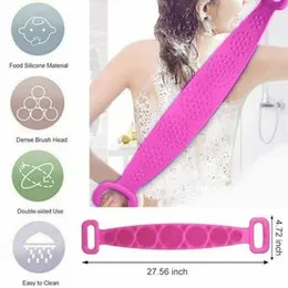 Silicone Bath Brush with Built-in Shampoo Dispenser (80ml) â Soft Back Scrubber & Mud Dirt Remover with Hook