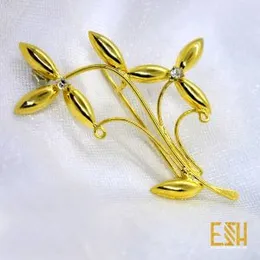 Gold Plated New Design Saree Brooch for Women