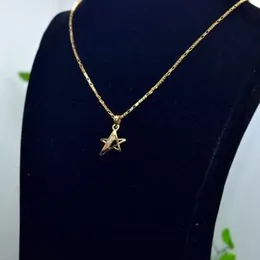 Gold Plated 1mm New Model Box Chain With Star Pendant With White Stone For Women.