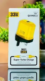 33W Super-Turbo Charge adapter with a USB-AÂ toÂ USB-CÂ cable.