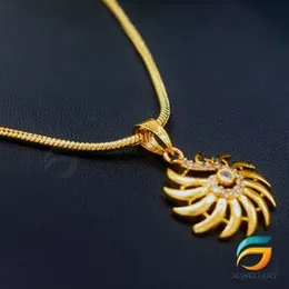 Gold Plated Snake Rope Chain Guaranteed 18/24 inch Chain with Sun Theme Pendant Necklace for Ladies & Girl.