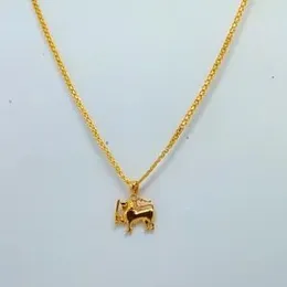 Gold Plated 2mm Bismarck Chain With Lion Casting Pendant for Women.