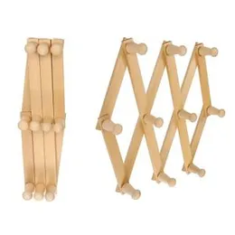 10 Head Wooden Expanding Clothes Hanger Shelf Wall Hook Home DÃ©cor Simple Style