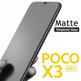 Poco X3 Stylish Full Cover Matte Texture MTB tempered Glass Protector POCOX3 Frosted Glass for Xiaomi Mi Poco X3 NFC