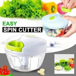 Easy Spin Vegetable Cutter Manual Food Chopper & Slicer