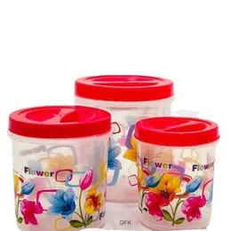 floral printed plastic kitchen containers