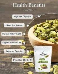 NUT'S N MORE Green Cardamom/hari Elaichi/elaichi/100% Natural Spices Pack of 50 Grams