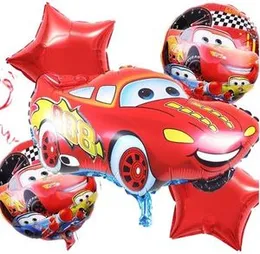 5 Pcs Foil Ballons Cars Birthday Party Decorations