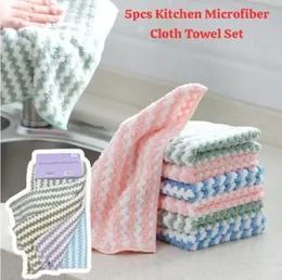 5pcs Kitchen Microfiber Cloth Towel Set