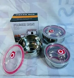 3PCS STAINLESS STEEL FREASH BOX