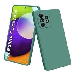 SAMSUNG GALAXY A52 Soft matte liquid silicone Case Back Cover for Samsung galaxy A52 - Green