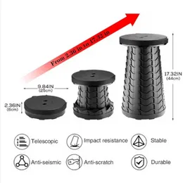 Hesanzol Portable Telescoping Stool, 2nd Gen Retractable Stool for Camping Garden Fishing Hiking Travel BBQ, Adjustable Plastic Stools Max Load 485lbs