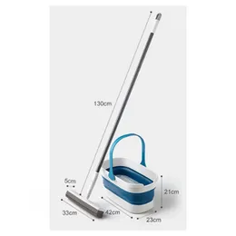 Sponge Mop With Folding Bucket