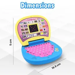Gooyo 2011A Battery Operated Educational Learning Laptop Toy with LED Display and Music Effect | Babies/Girls/Boys/Toddlers | Blue Color, Power Source