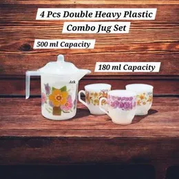 Household 4 Pcs Plastic Jug Set â Strong, Stylish & Convenient