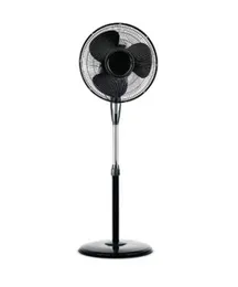 Delmege Pedestal Fan Black DFPE01 400mm Sweep 55W High Torque Motor 1300 RPM 3 Speed Settings 90Â° Oscillation Adjustable Height Overheat Protection 2