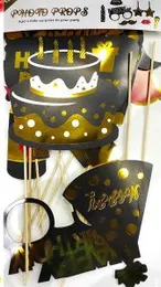 Happy Birthday Black Photo Props Party Decorations
