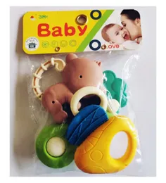 4 Pcs Baby Teething Toy Set Silicone Baby Teether Freezer Safe Soothing Teether Set 3+ Months