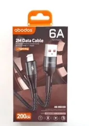 Abodos AS-DS332i 6A High-Speed Lightning to USB-A Cable (200cm)