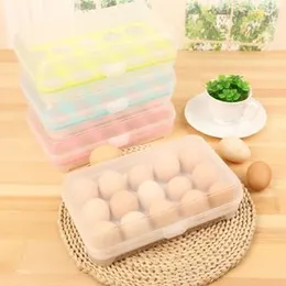 Plastic Egg Storage Box with Lid (15-Egg Capacity)