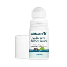 WishCare Underarm Roll On Serum - 5% AHA, 3% Kojic Acid, HA, Licorice - Underarm Lightening & Odour Control - Long Lasting Aqua Fragrance-50ml