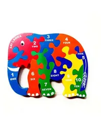 Kids Puzzle Elephant/Wooden Elephant Family Puzzle/Numbers/Medium 7 Ratings
