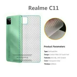 Realme C11 Clear Slim Carbon fibre Phone Transparent protective Mobile Back Sticker For Realme C11