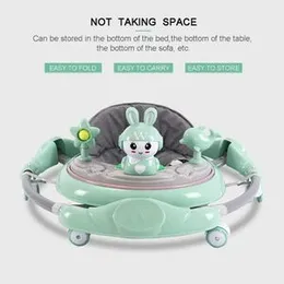 360Â° Baby Walker 6-24 Months / 7 Level Height Adjustment Walker for Kids Boy and Girl with Intergrated RGB Lights, Switchable Food & Musical Toy Tray