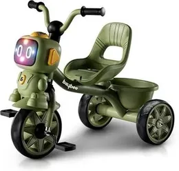 Robo Baby Tricycle for Kids  Smart Plug n Play Kids Cycle with Music, Light, High Backrest & Rear Storage Basket | Ideal Birthday Gift for Toddlers