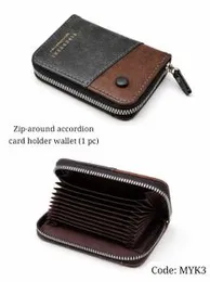 Zip-around accordion card holder wallet (1 pc)