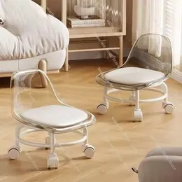 Acrylic Oval Belt Backrest Stool Chair – Rotating & Sliding Swivel Stool