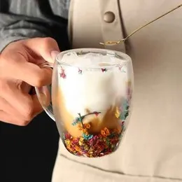 Double Glass Floral Mug
